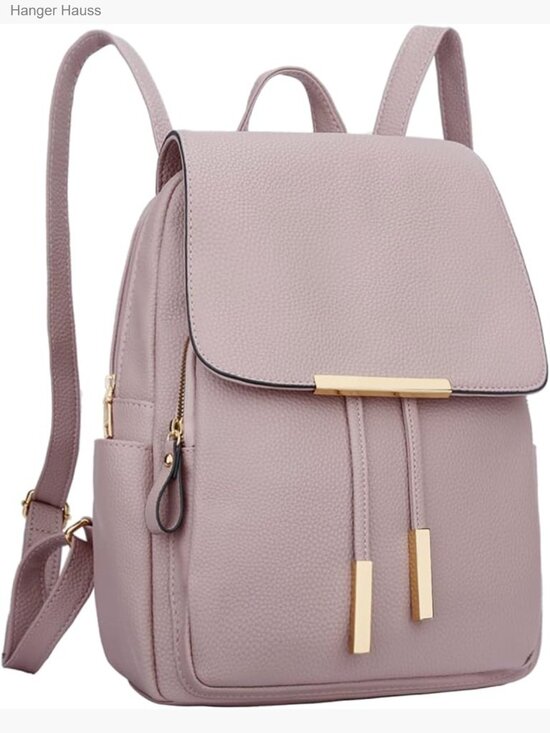 Vegan Leather Backpack Purse with Pockets, Travel Daypack